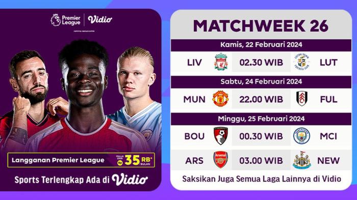 Jadwal Liga Inggris Malam Ini dan Siaran Langsung